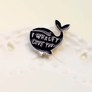Whale enamel pin